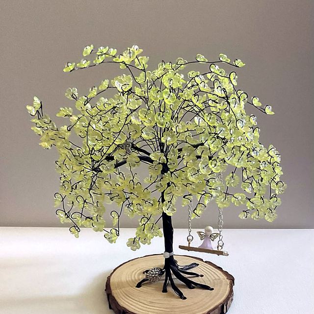 Memory tree with black wire and pale lemon blossoms